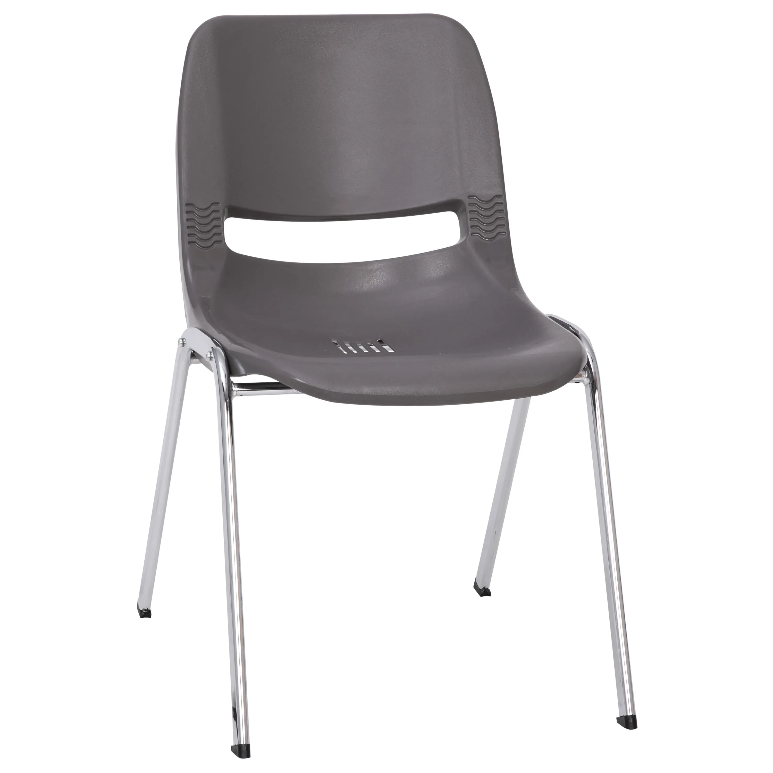 HERCULES Series 880 lb. Capacity Ergonomic Shell Stack Chair with Chrome Frame and 18'' Seat Height