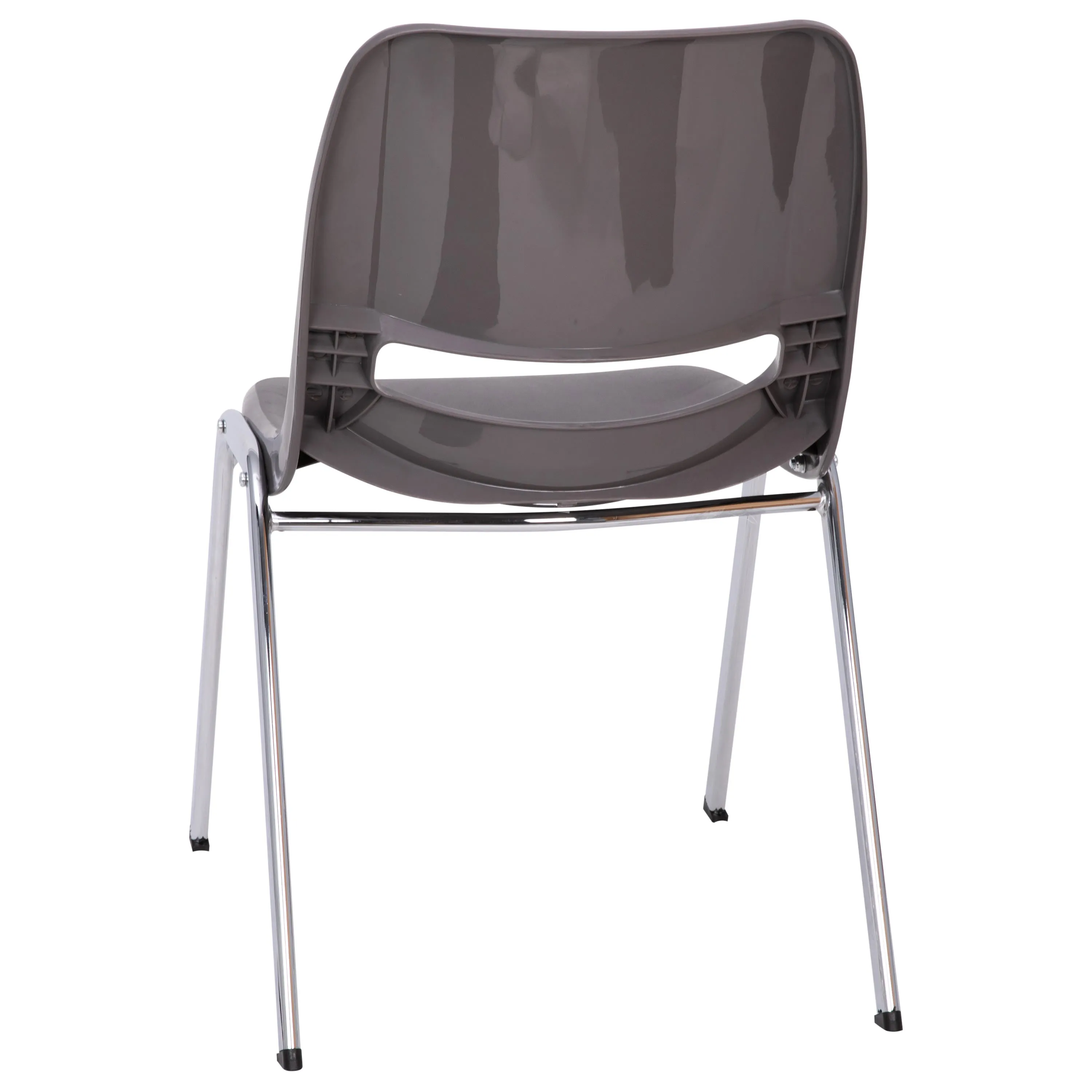 HERCULES Series 880 lb. Capacity Ergonomic Shell Stack Chair with Chrome Frame and 18'' Seat Height