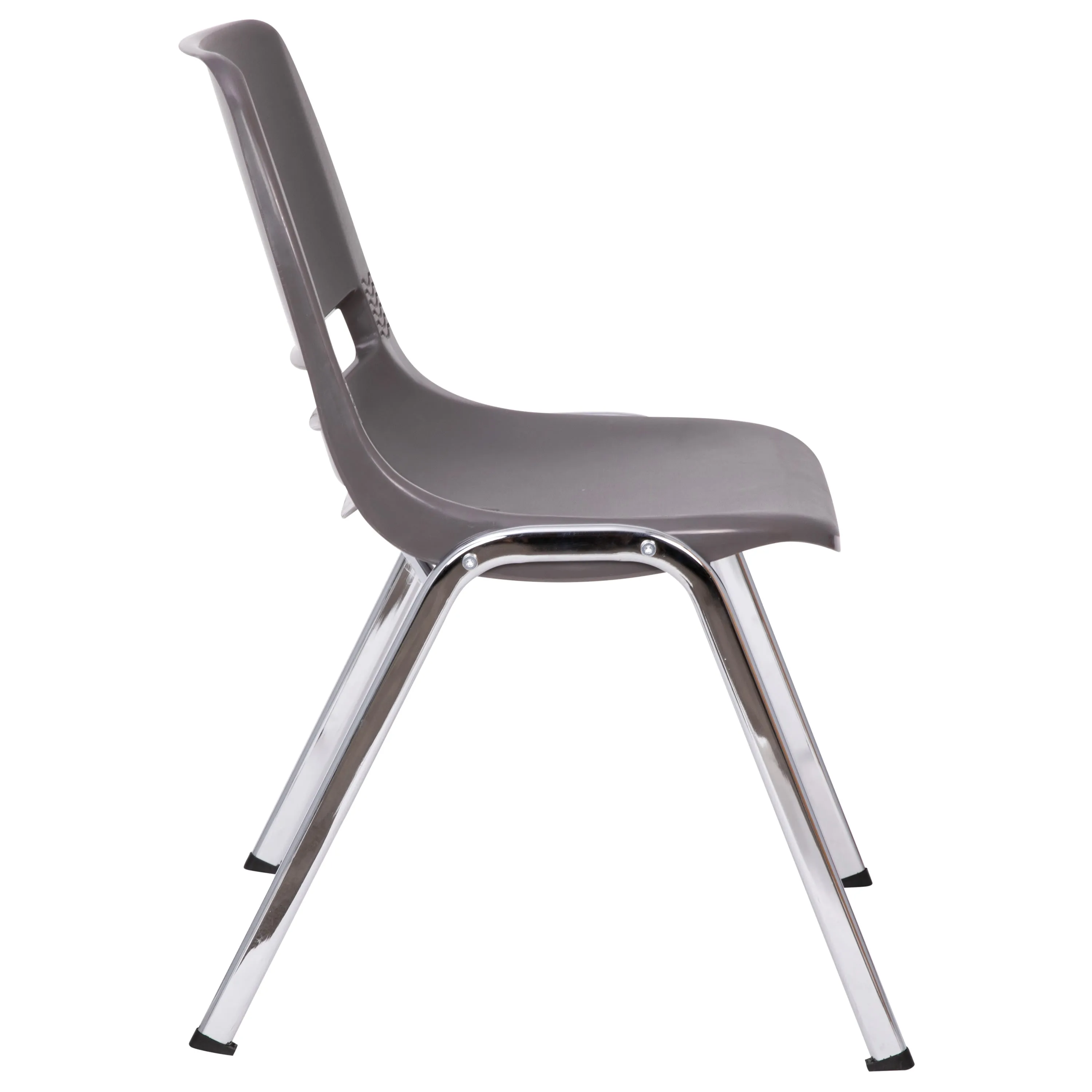 HERCULES Series 880 lb. Capacity Ergonomic Shell Stack Chair with Chrome Frame and 18'' Seat Height