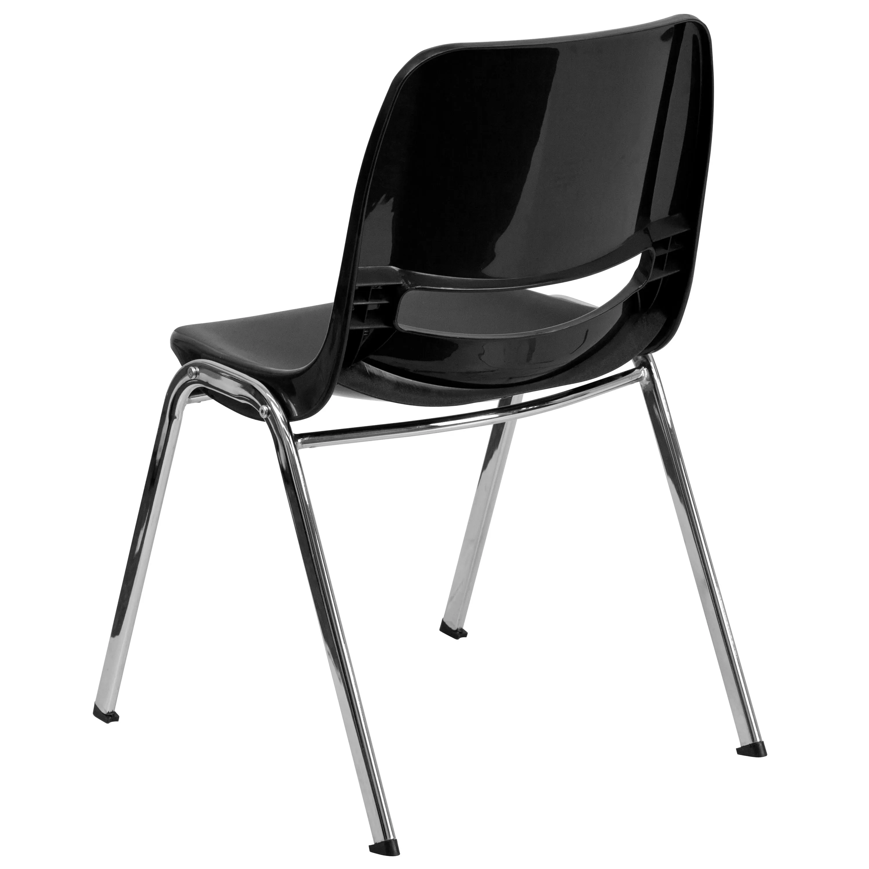 HERCULES Series 880 lb. Capacity Ergonomic Shell Stack Chair with Chrome Frame and 18'' Seat Height