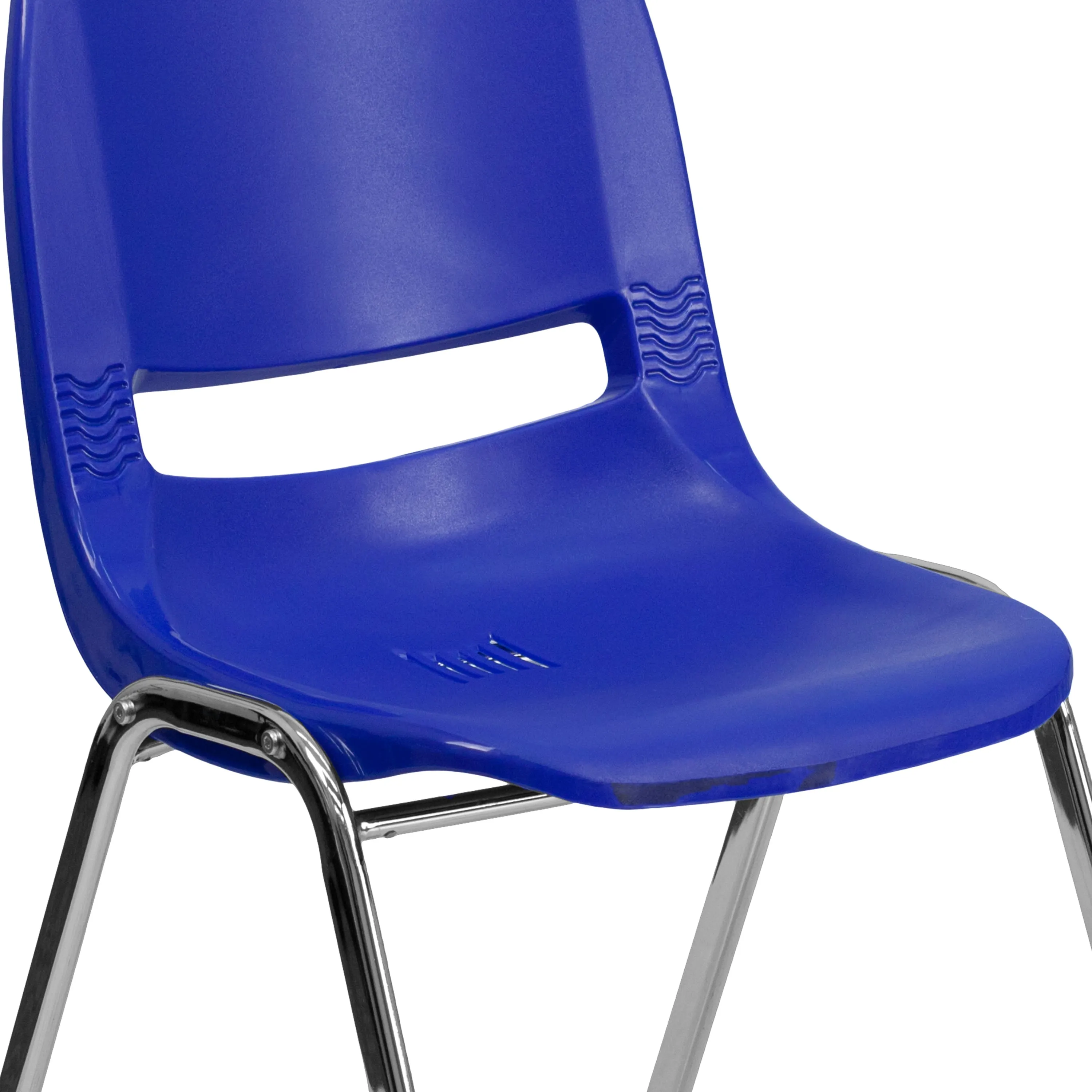 HERCULES Series 880 lb. Capacity Ergonomic Shell Stack Chair with Chrome Frame and 18'' Seat Height