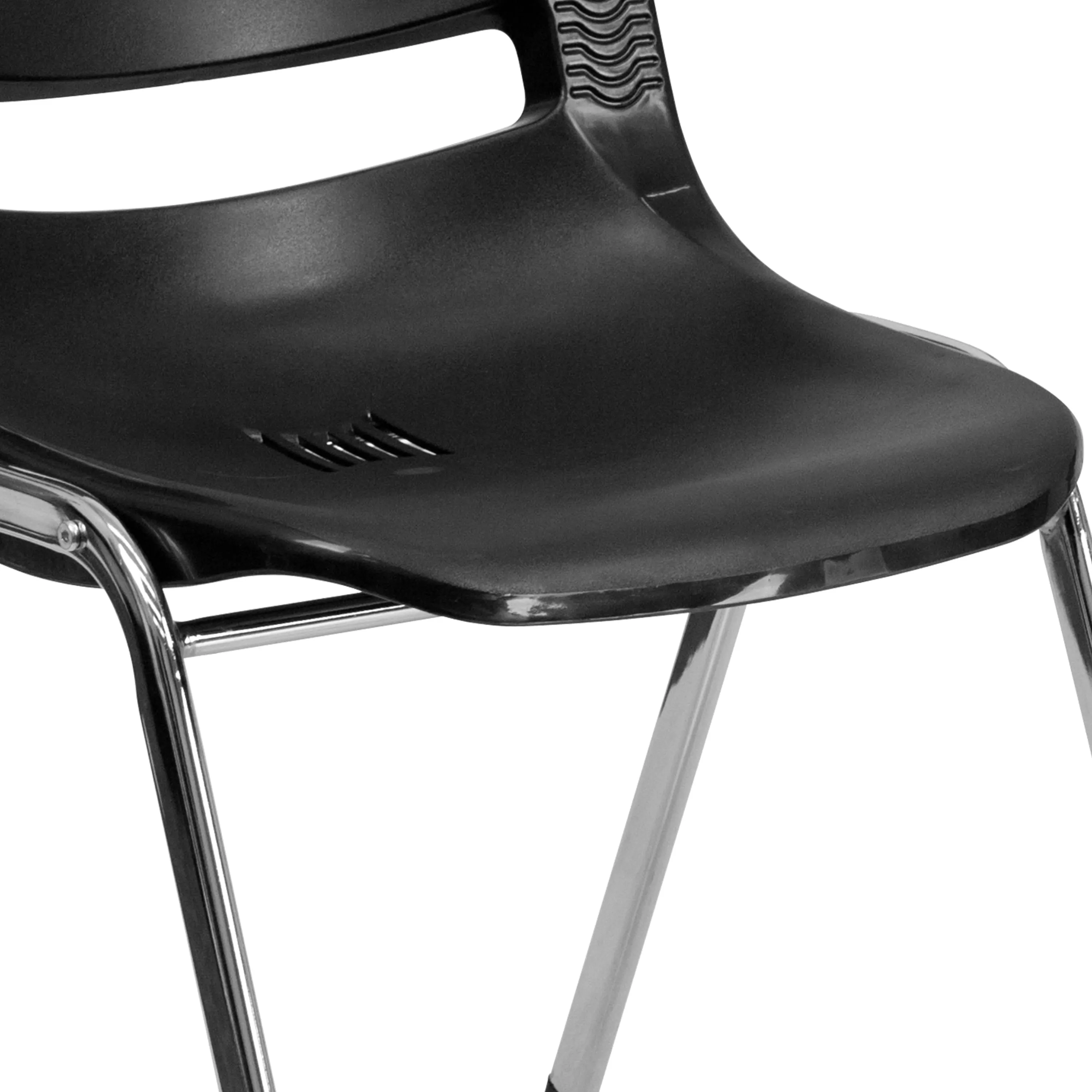 HERCULES Series 880 lb. Capacity Ergonomic Shell Stack Chair with Chrome Frame and 18'' Seat Height