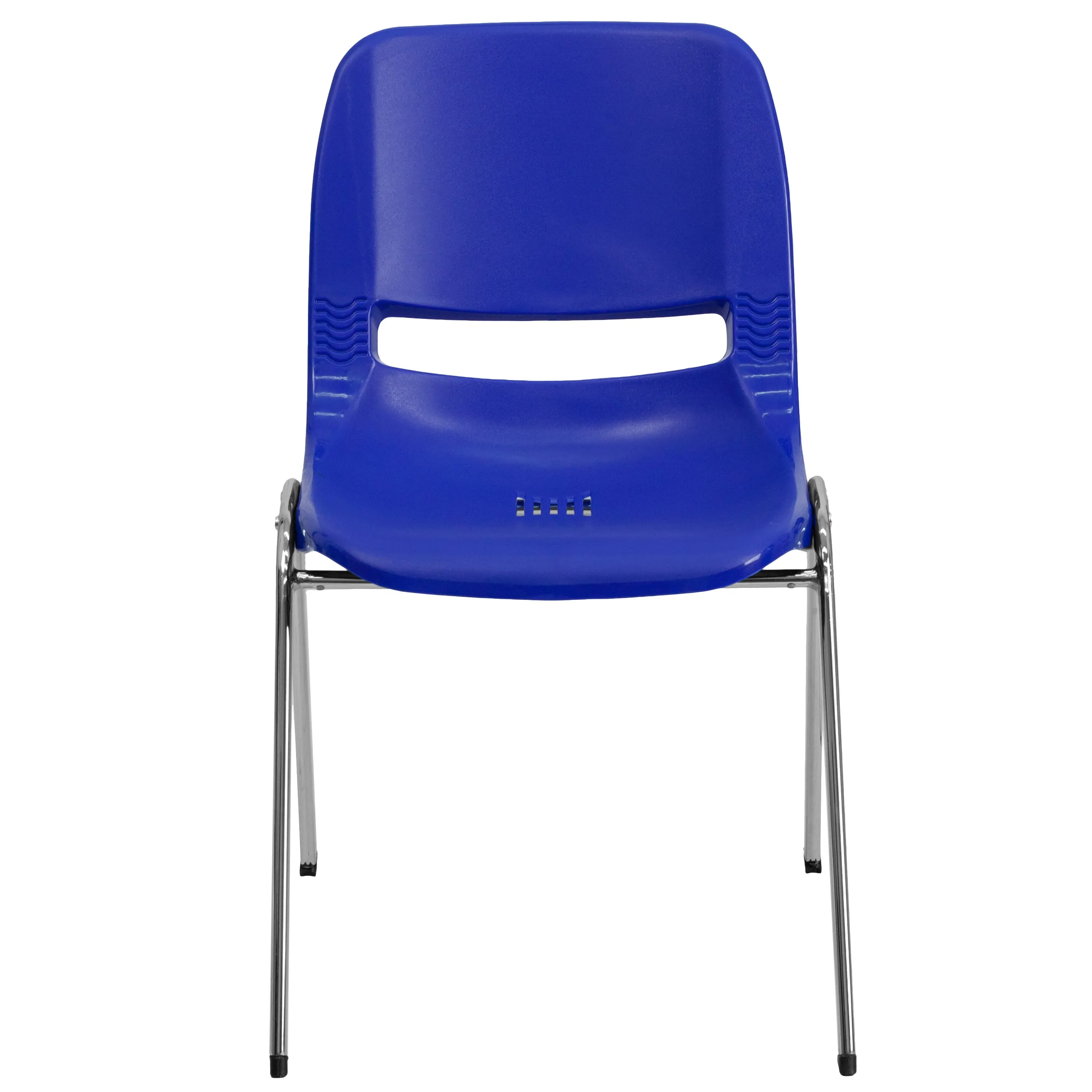 HERCULES Series 880 lb. Capacity Ergonomic Shell Stack Chair with Chrome Frame and 18'' Seat Height