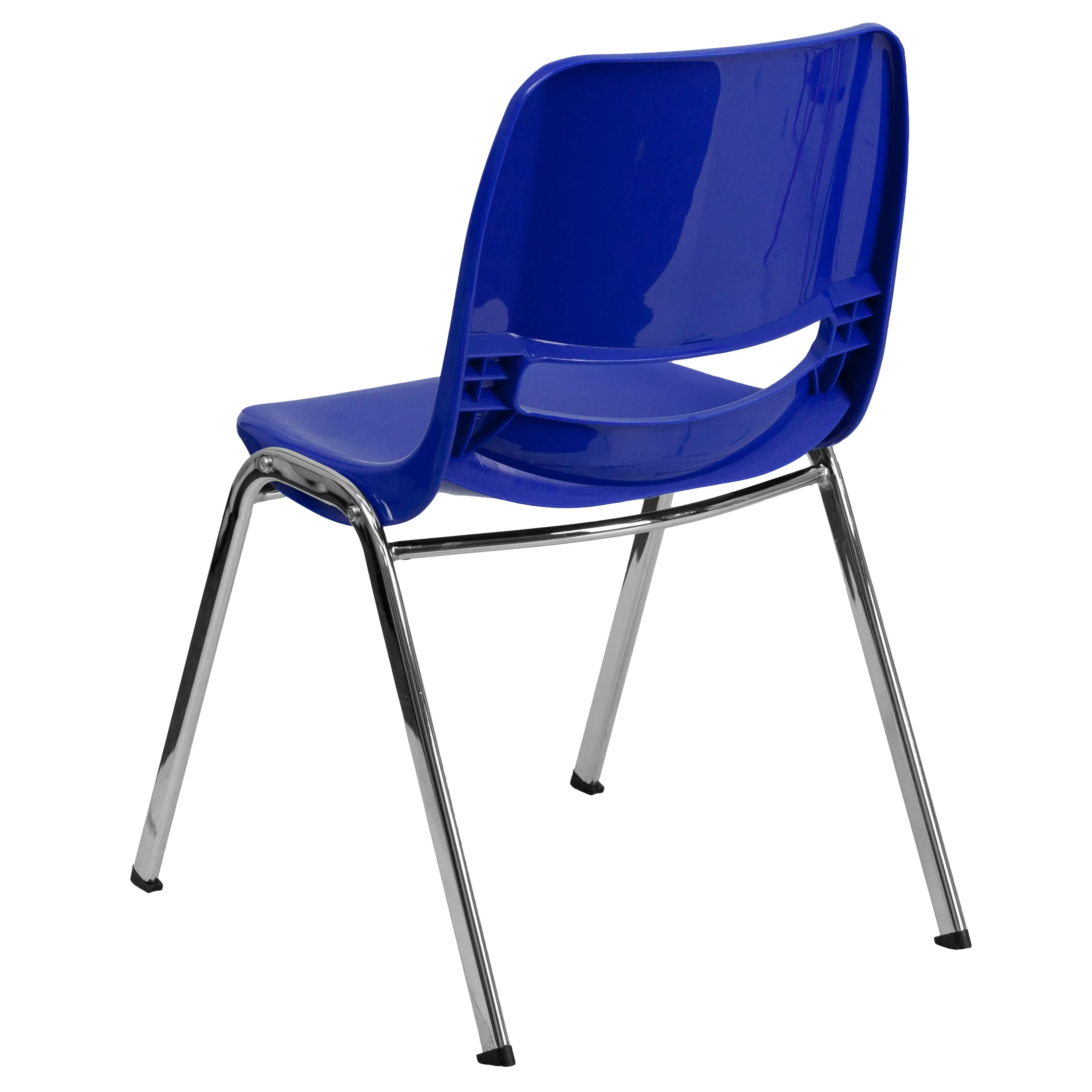 HERCULES Series 880 lb. Capacity Ergonomic Shell Stack Chair with Chrome Frame and 18'' Seat Height