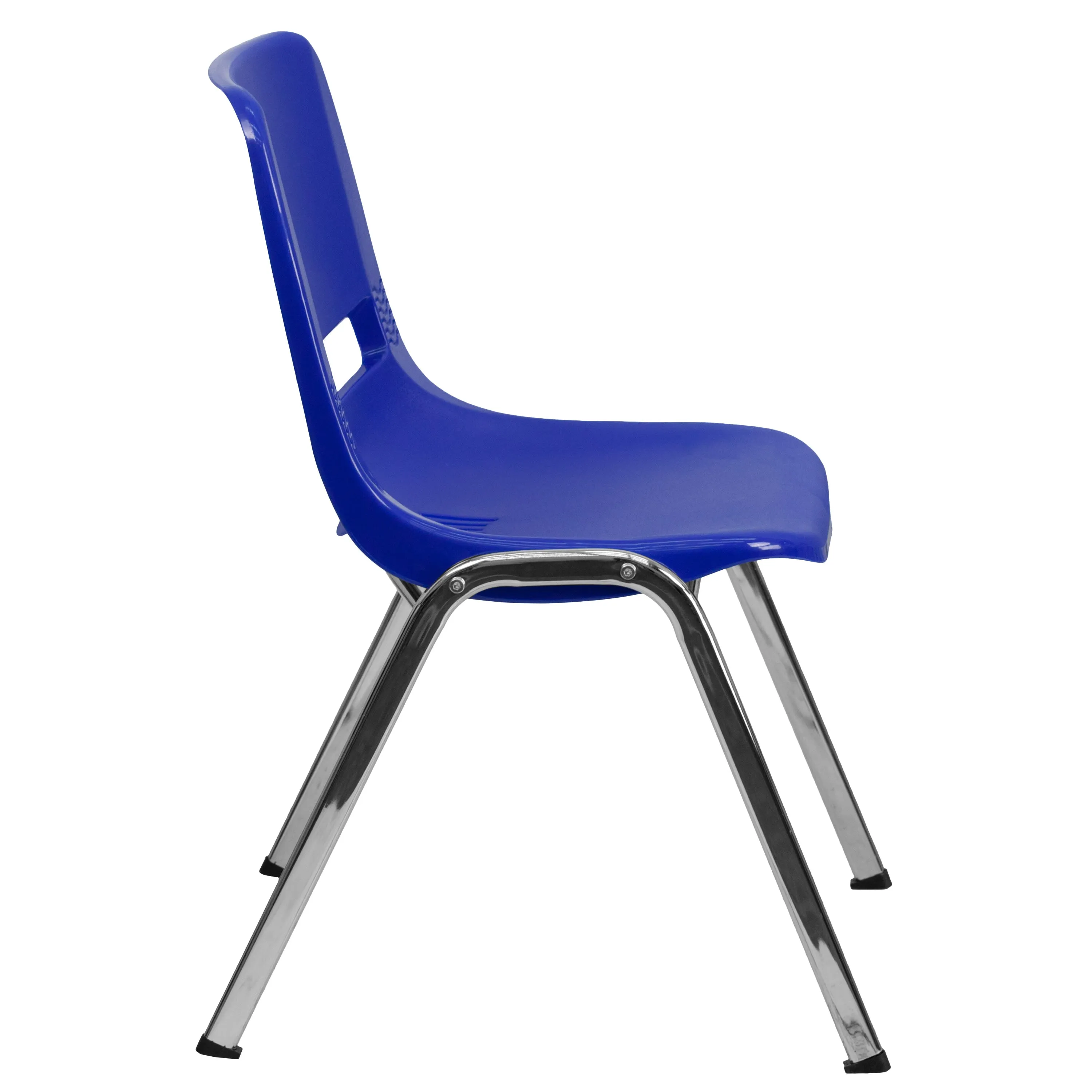 HERCULES Series 880 lb. Capacity Ergonomic Shell Stack Chair with Chrome Frame and 18'' Seat Height