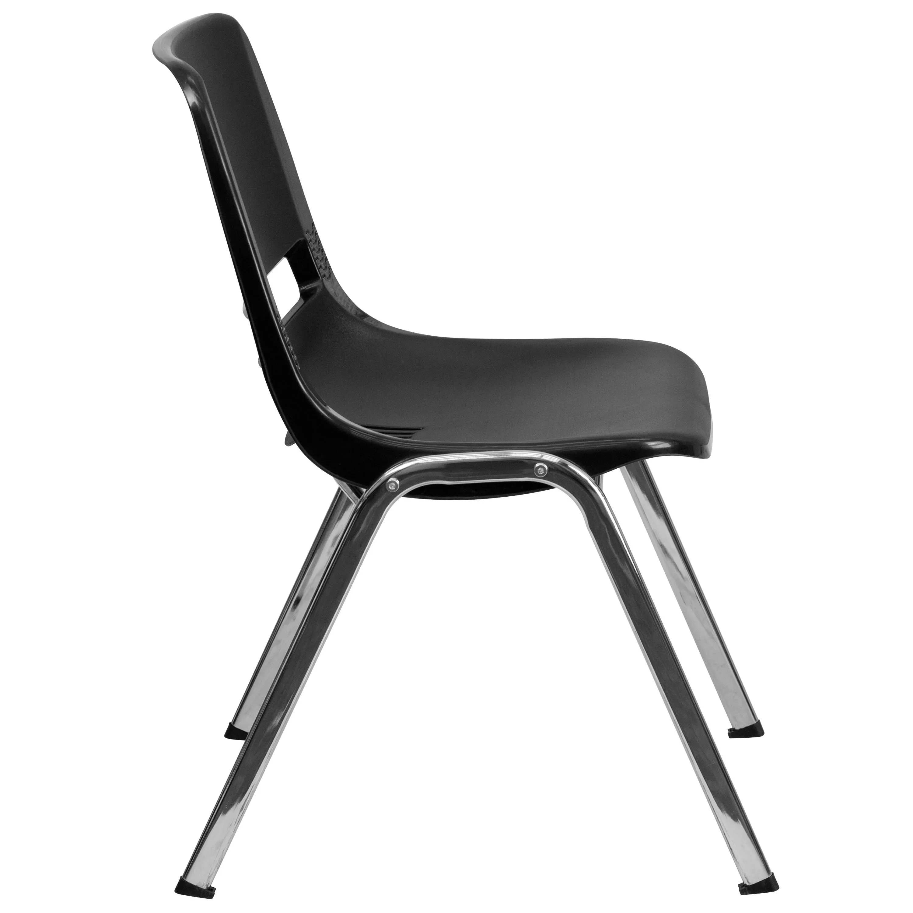 HERCULES Series 880 lb. Capacity Ergonomic Shell Stack Chair with Chrome Frame and 18'' Seat Height