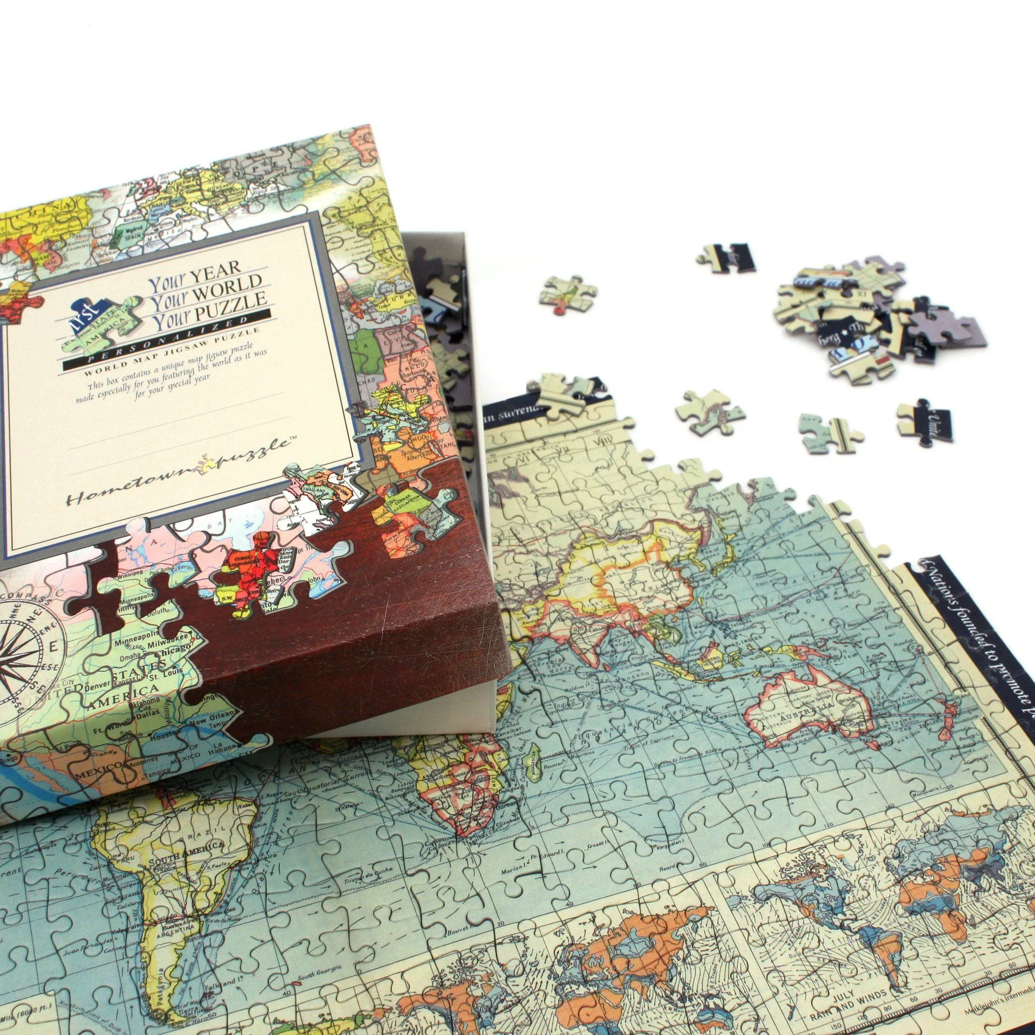 Historical World Map Personalized Jigsaw Puzzle