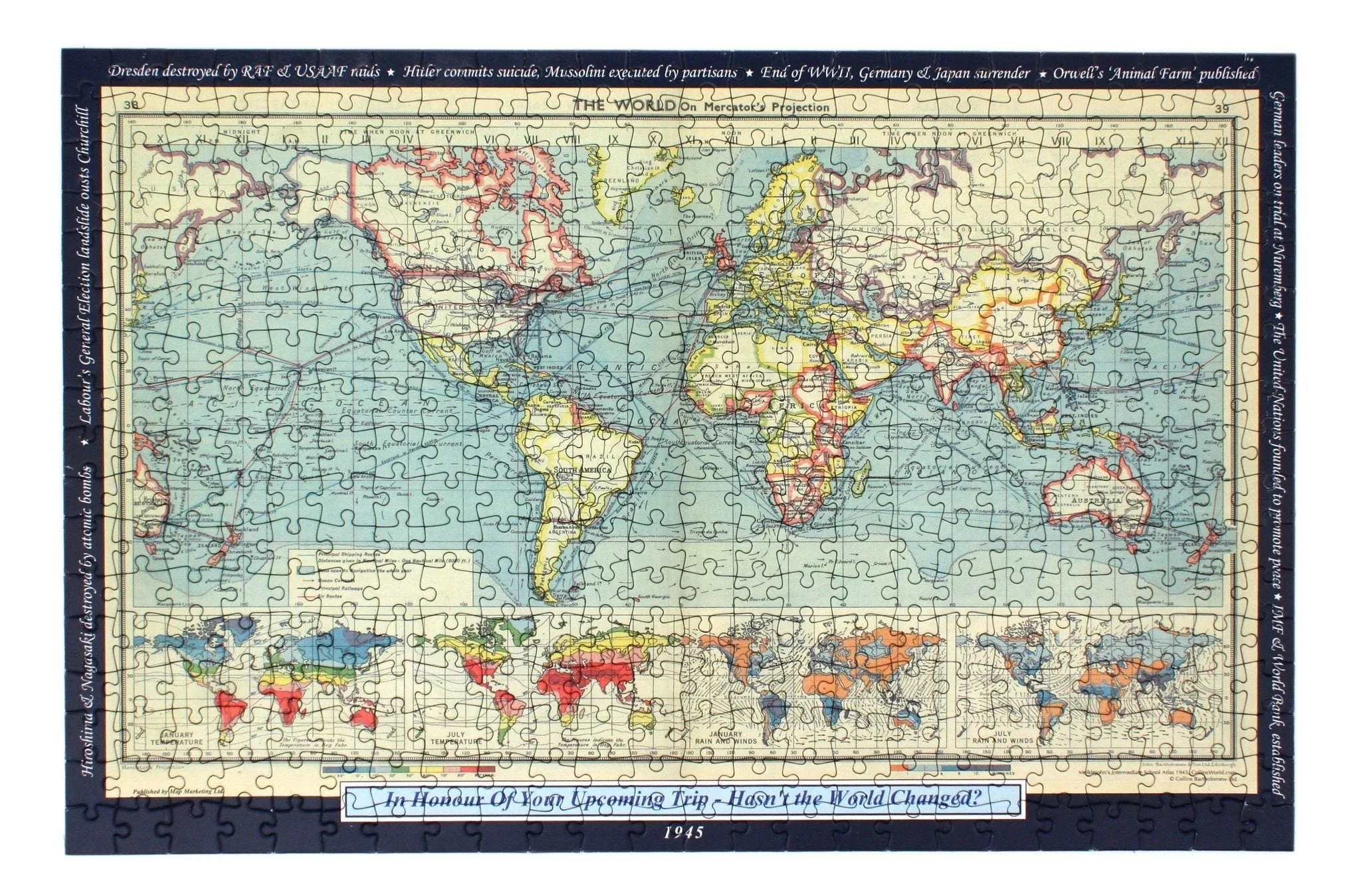 Historical World Map Personalized Jigsaw Puzzle