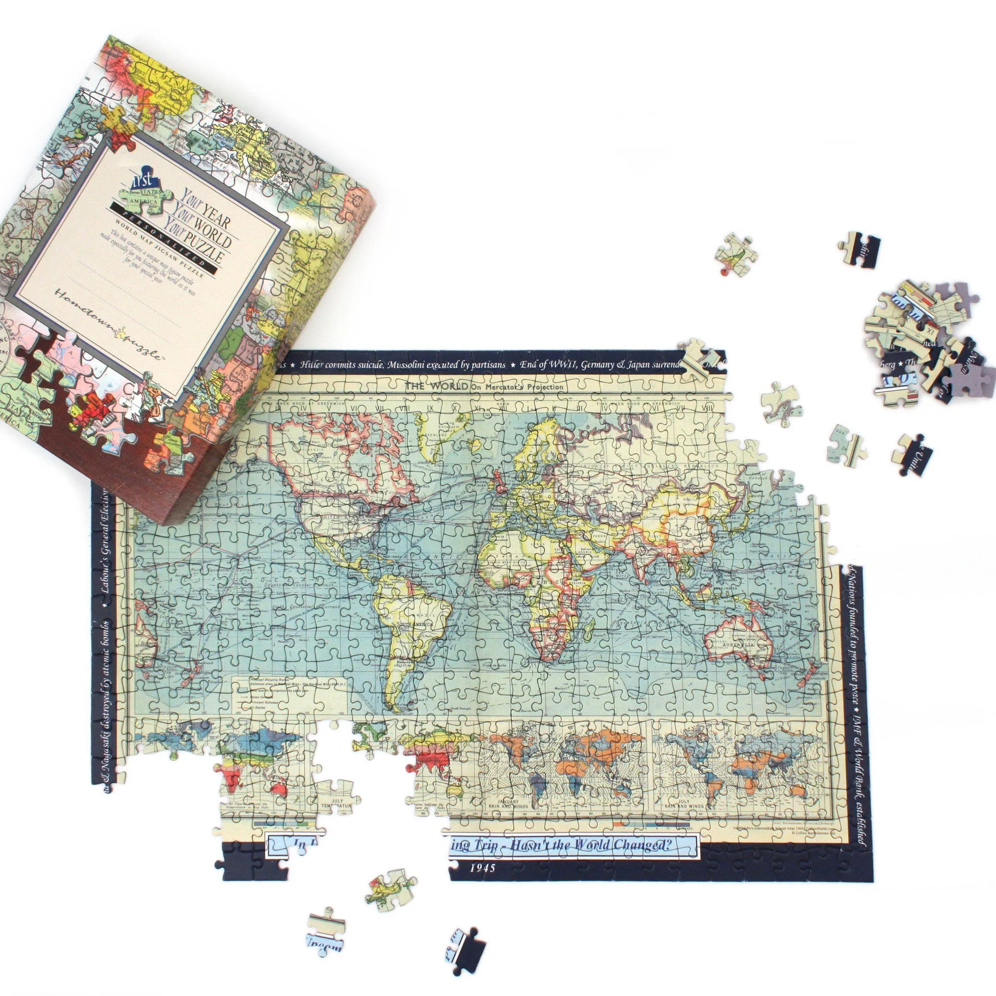 Historical World Map Personalized Jigsaw Puzzle