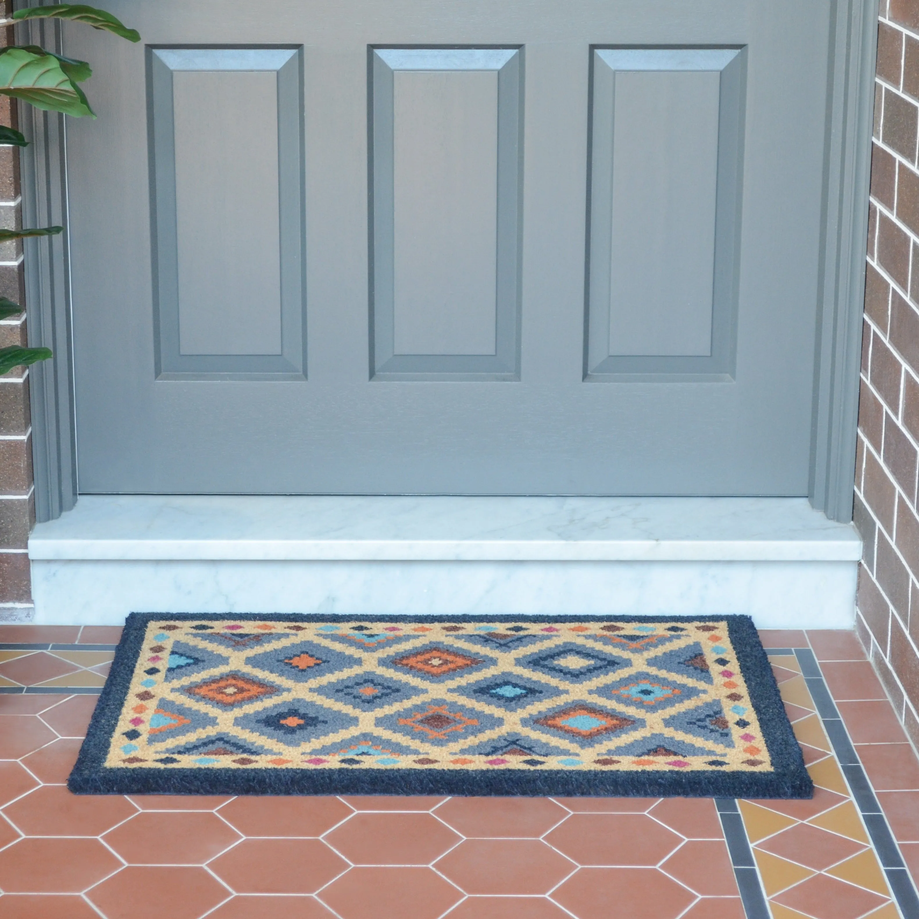 Kilim Multicolour PVC Backed Coir Doormat