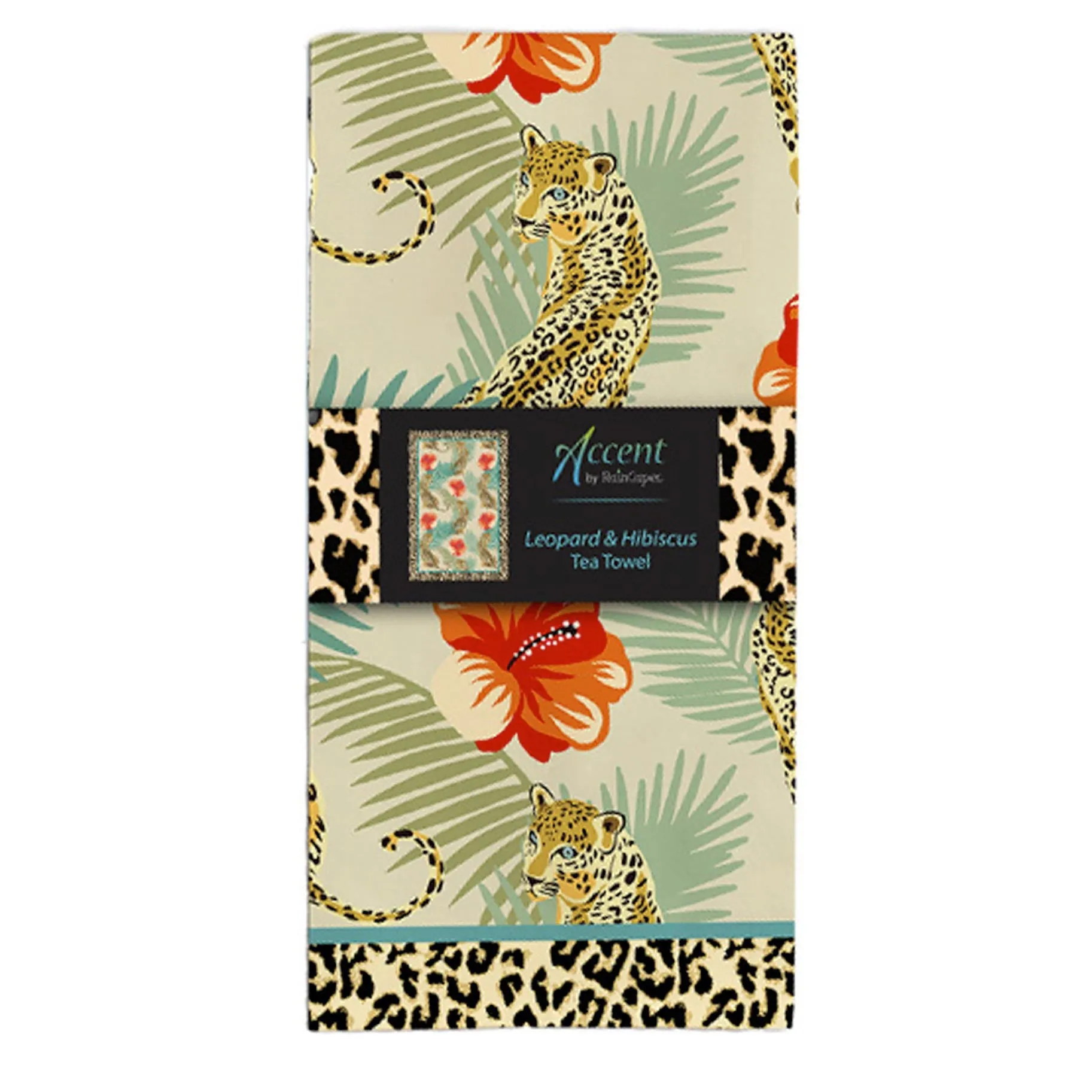 Leopard & Hibiscus Cotton Tea Towel