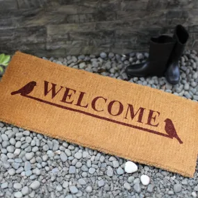 Long And Thick Welcome Coir Door Mat For Double Doors