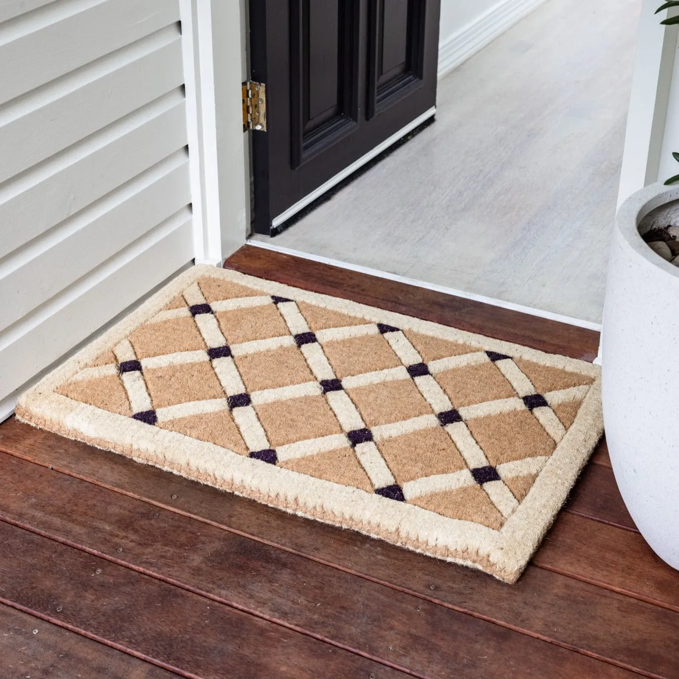 Mahi Diamond Geometrical Two Toned Thick Long Doormat