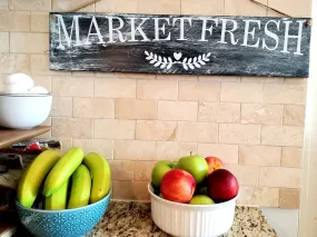 Market Fresh Kitchen Decor Sign - Add a Touch of Rustic Charm to Your Home