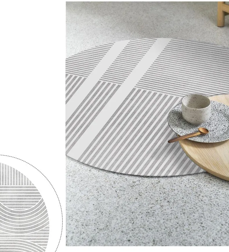 Modern Abstract Non-Shedding Area Round Rug Maze-160cm