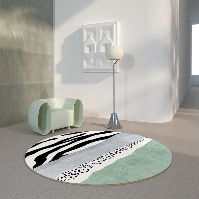 Modern Abstract Non-Shedding Area Round Rug Zabra-160cm