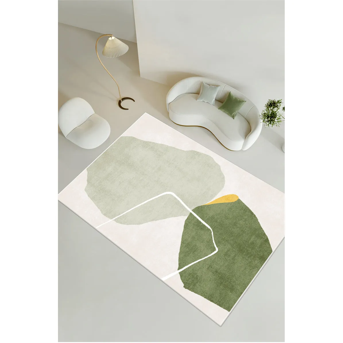 Modern Abstract Non-Shedding Area Rug Semi-Sun 120X160CM