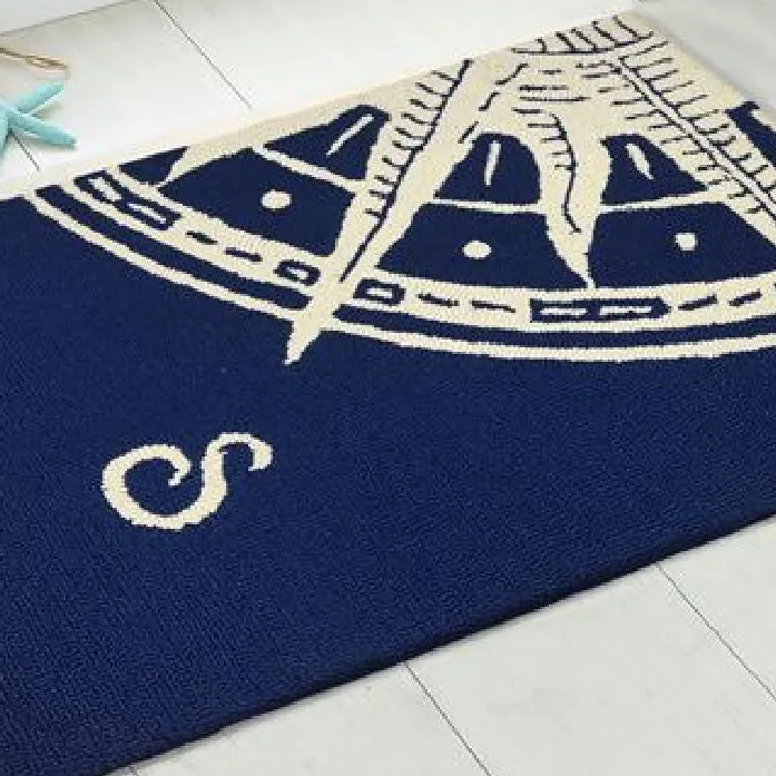 Nautical Compass Hand-Tufted Indoor/Outdoor Mats & Rugs