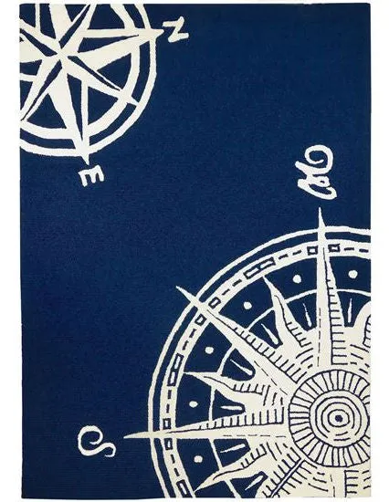 Nautical Compass Hand-Tufted Indoor/Outdoor Mats & Rugs