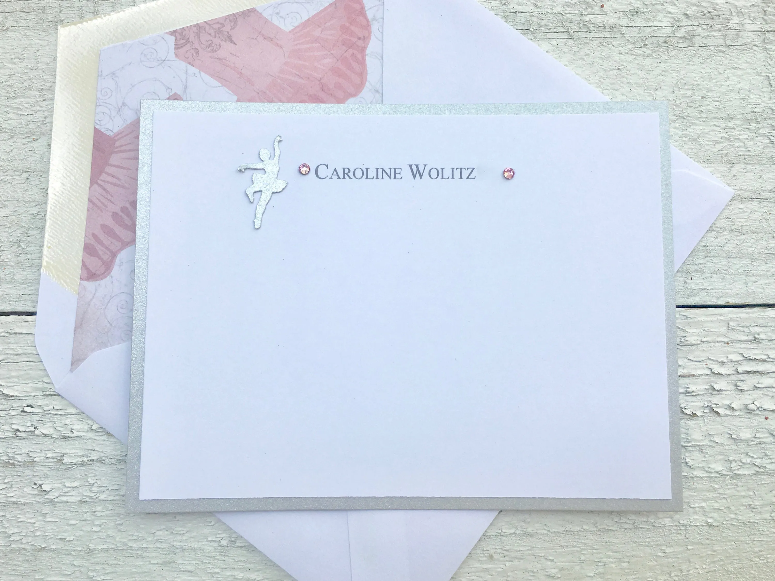 Note Cards, Personalized Stationery,  Ballerina Note Cards, Thank You Cards, Handmade Notecards, Dance Stationery,  Set of 8