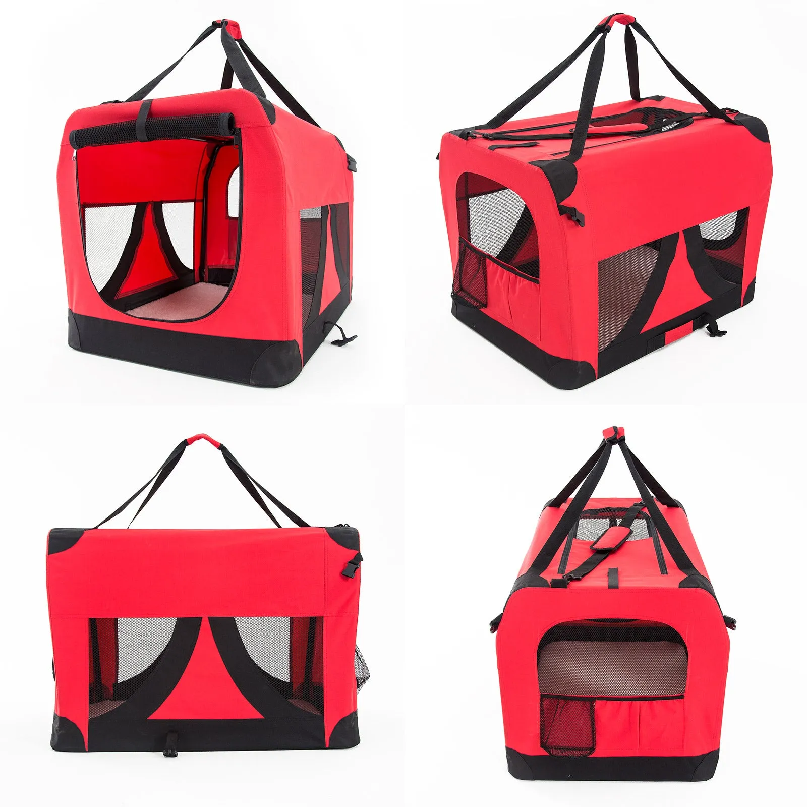 Paw Mate Red Portable Soft Dog Cage Crate Carrier XL