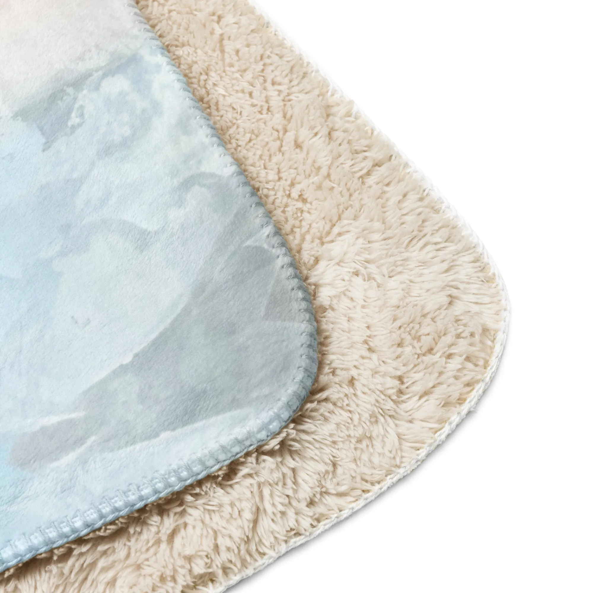 Peach Fuzz & Blue Sherpa Luxury Comfort Blanket - Ultra-Soft, Plush Warmth