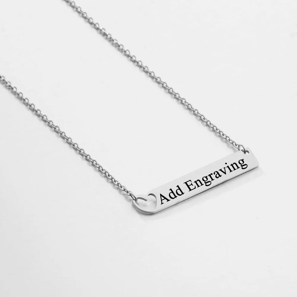 Personalized Necklace With Custom Name Bar Pendant