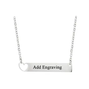 Personalized Necklace With Custom Name Bar Pendant