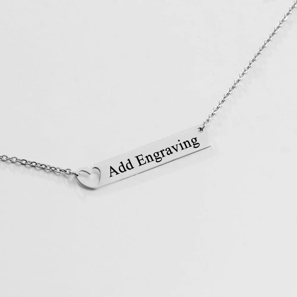 Personalized Necklace With Custom Name Bar Pendant