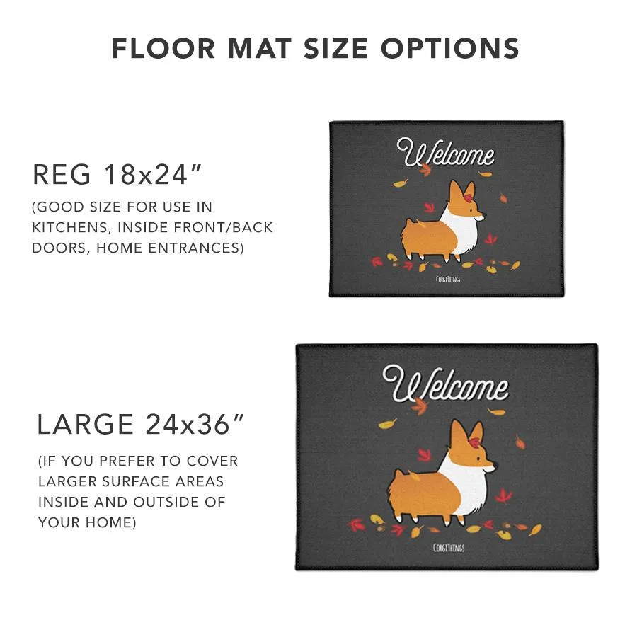 "Welcome Autumn" Corgi Floor Mat