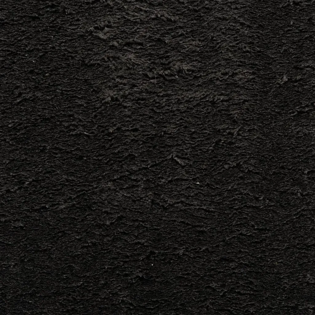 Rug HUARTE Short Pile Soft and Washable Black 120x120 cm