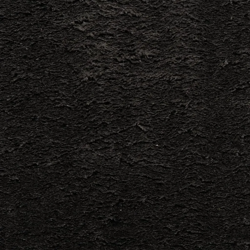 Rug HUARTE Short Pile Soft and Washable Black 140x200 cm