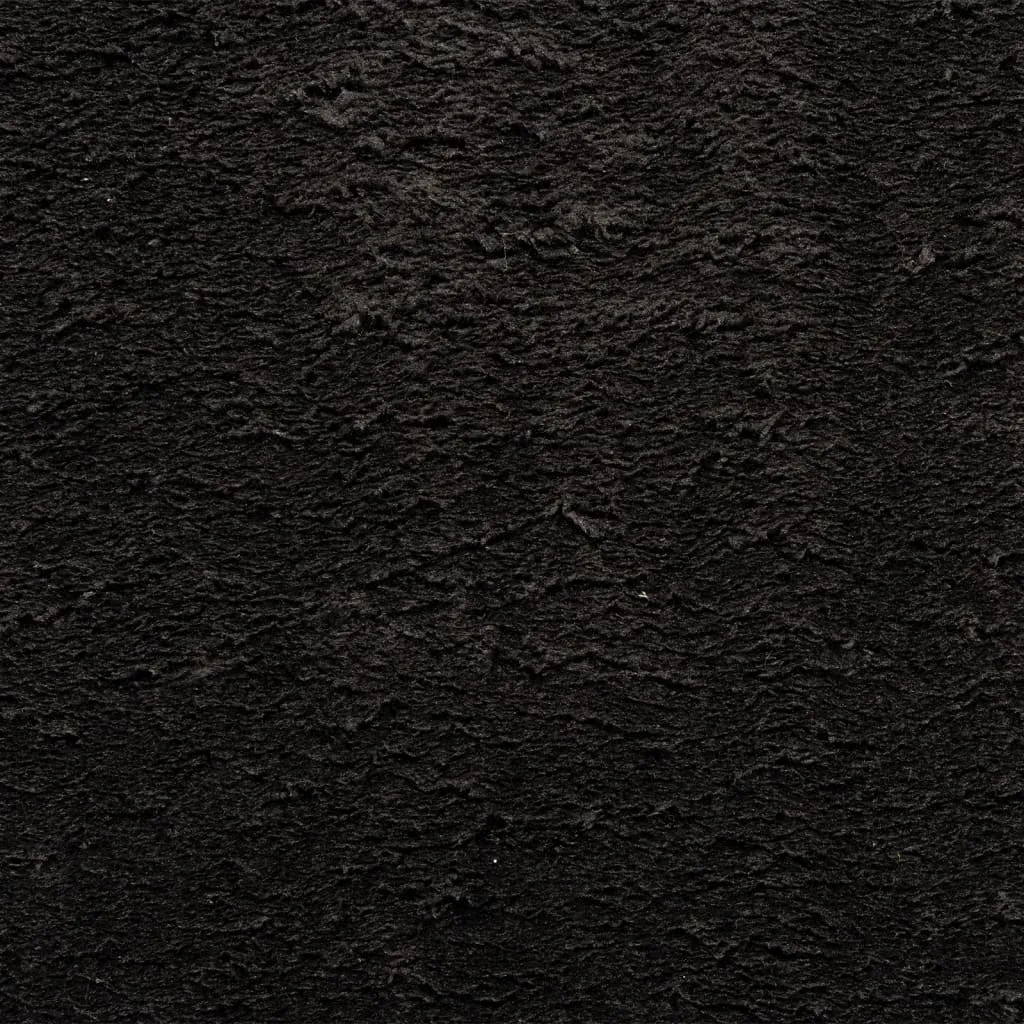 Rug HUARTE Short Pile Soft and Washable Black 160x160 cm