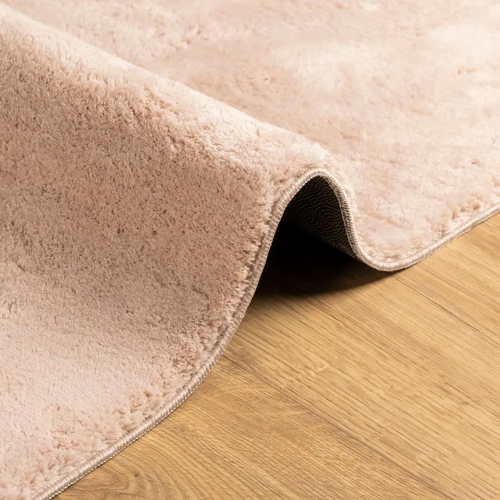 Rug HUARTE Short Pile Soft and Washable Blush 140x200 cm