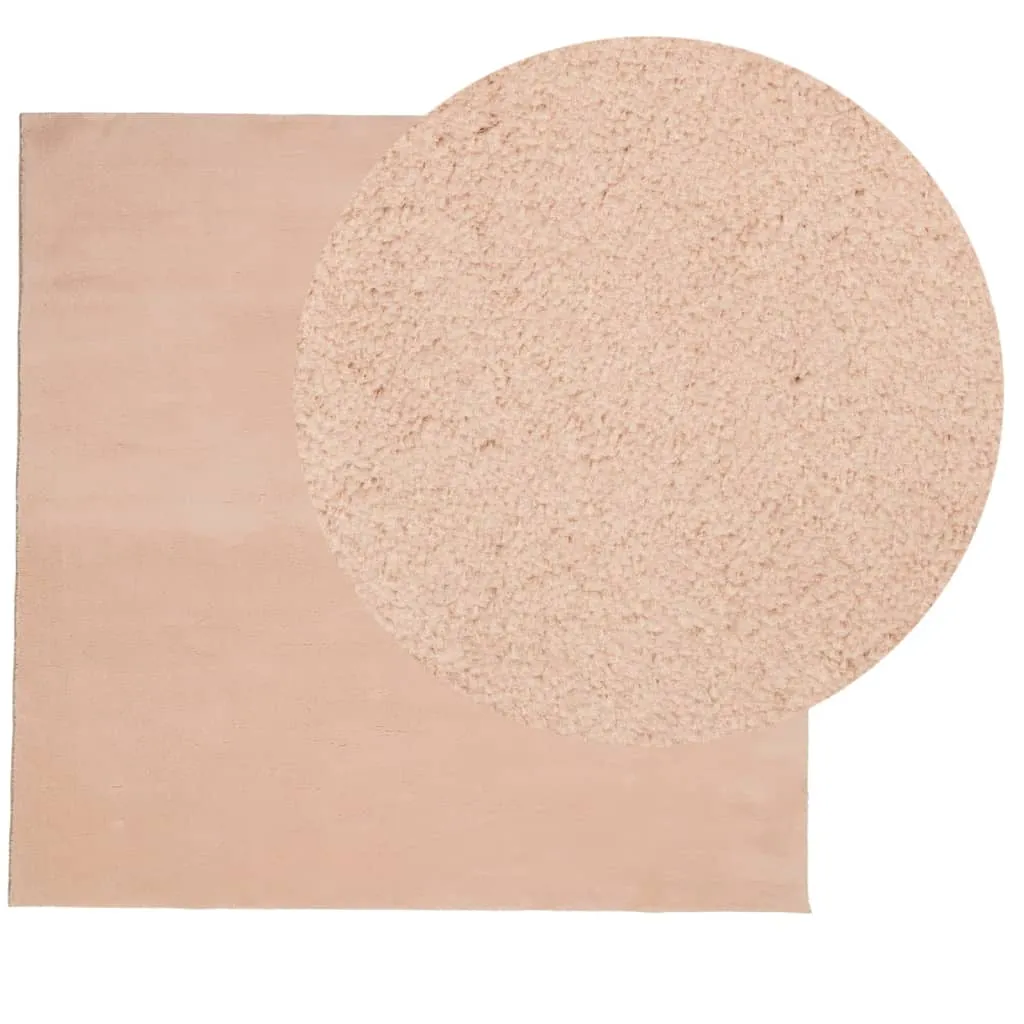 Rug HUARTE Short Pile Soft and Washable Blush 160x160 cm