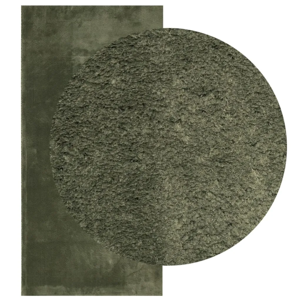 Rug HUARTE Short Pile Soft and Washable Forest Green 100x200 cm