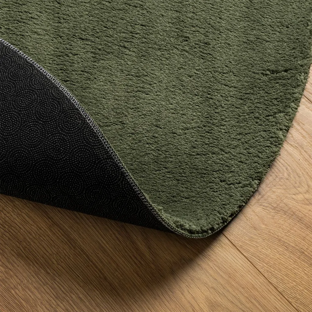 Rug HUARTE Short Pile Soft and Washable Forest Green Ø 160 cm