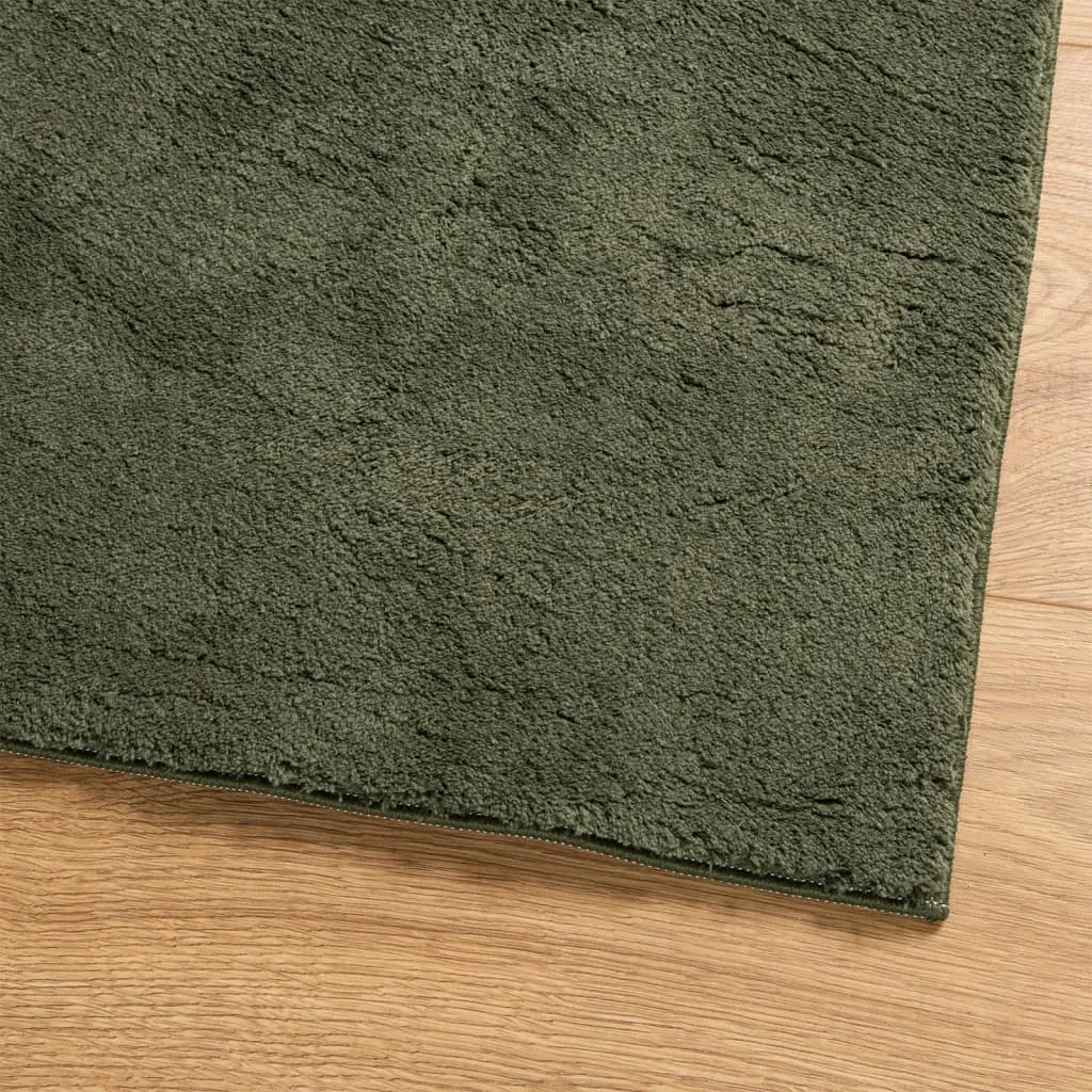 Rug HUARTE Short Pile Soft and Washable Forest Green 240x340 cm