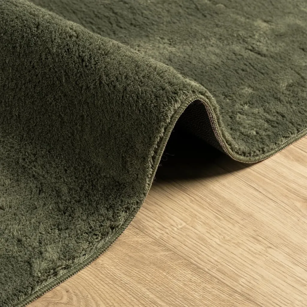 Rug HUARTE Short Pile Soft and Washable Forest Green 240x340 cm