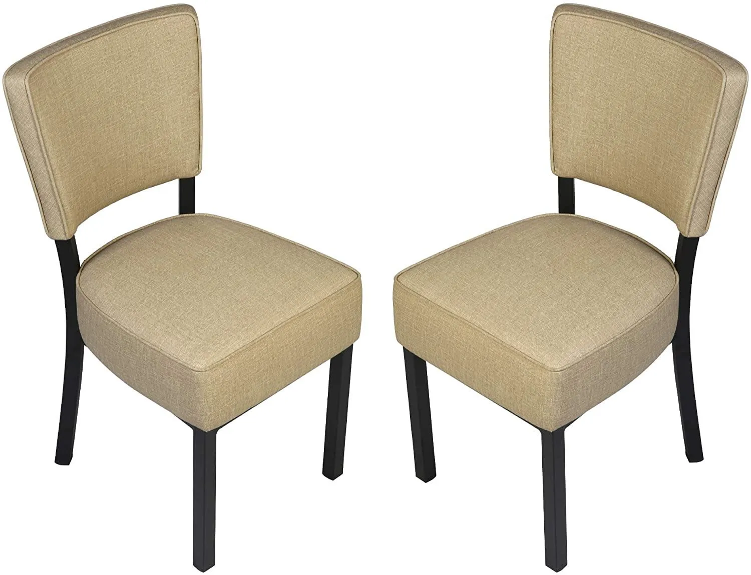 Set of 2 Classic Dining Chair, Modern Style Family Leisure Chair with Stainless Steel Legs, PU Leather Mid Back Side Chair