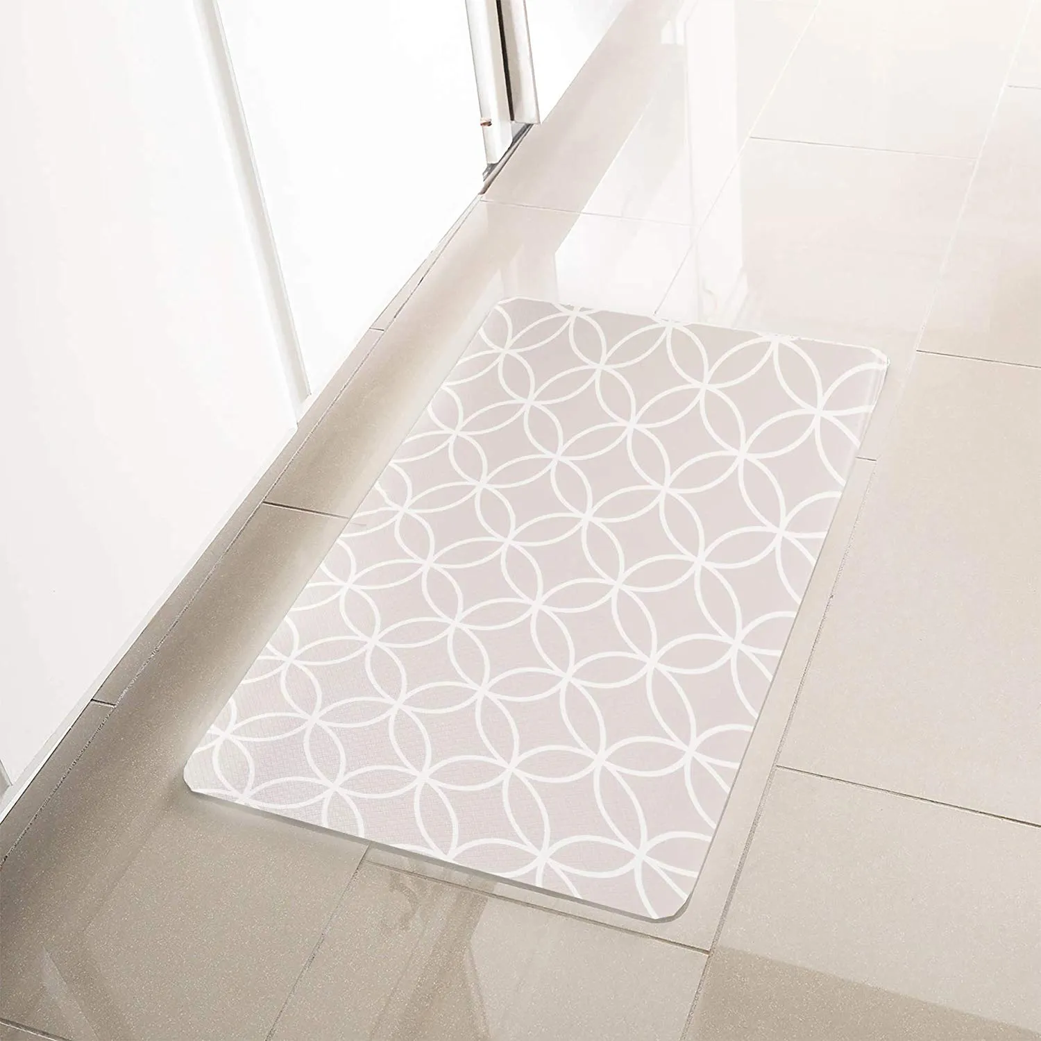 Simple Being Grey Tile Anti-Fatigue Kitchen Floor Mat (32" x 17.5")