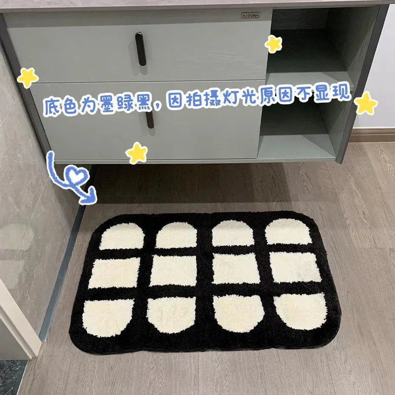 SINOTAO  -  Cute Cherry Floor Mat Bedroom Entrance Carpet Doormat Living Room Non Slip Mat Rugs Bathroom Cartoon Soft Fluffy Foot Mat