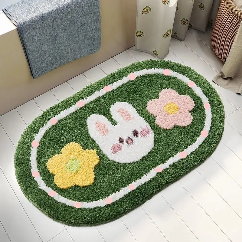 SINOTAO  -  Cute Cherry Floor Mat Bedroom Entrance Carpet Doormat Living Room Non Slip Mat Rugs Bathroom Cartoon Soft Fluffy Foot Mat