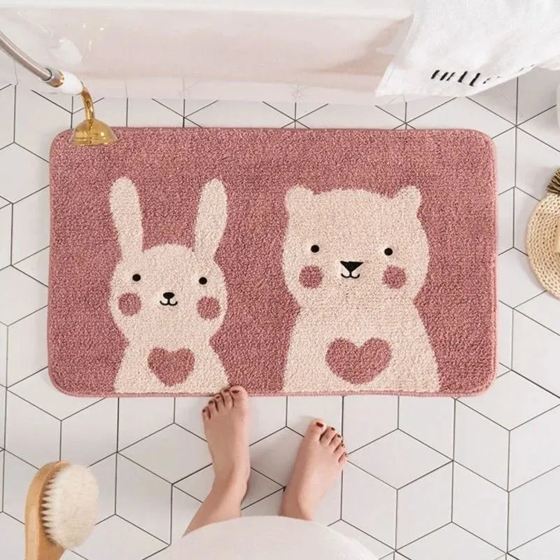 SINOTAO  -  Cute Cherry Floor Mat Bedroom Entrance Carpet Doormat Living Room Non Slip Mat Rugs Bathroom Cartoon Soft Fluffy Foot Mat