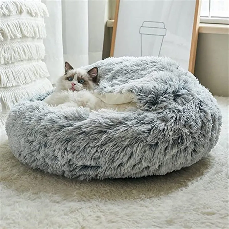 Soft Plush Pet Cave Bed for Medium Sized Cats & Dogs