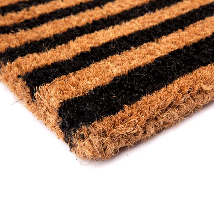 Straight Lines Black striped Coir Doormat