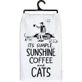 'Sunshine, Coffee, & Cats' Kitchen Towel