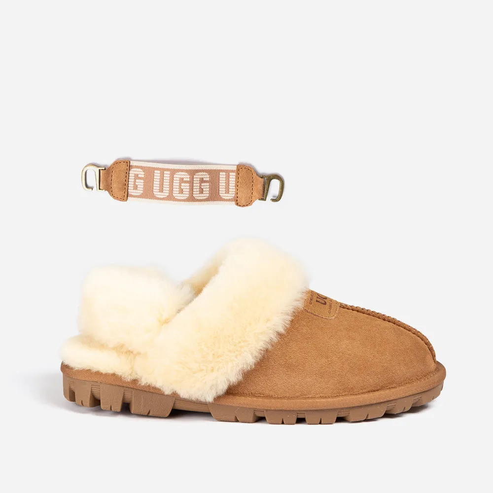 Ugg Coquette Slipper (Elastic Logo & Wool Strap) (Detachable Feature)