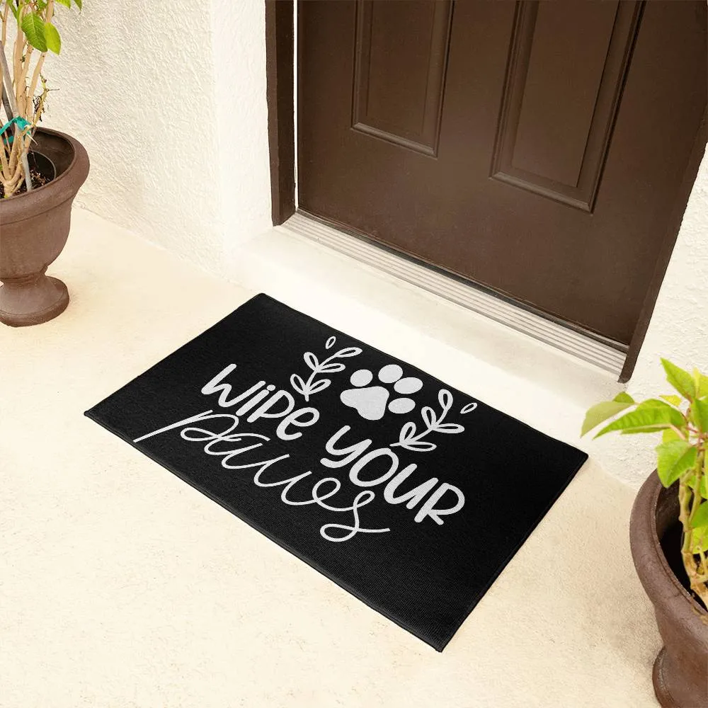 Wipe Your Paws Pet Lover Indoor Outdoor Welcome Door Mat